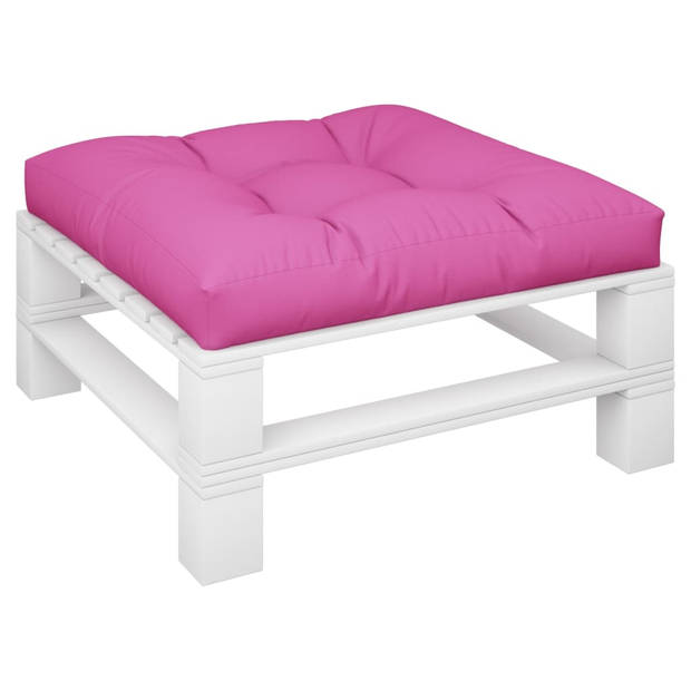 The Living Store Palletkussen - 80 x 80 x 12 cm - Polyester - Roze