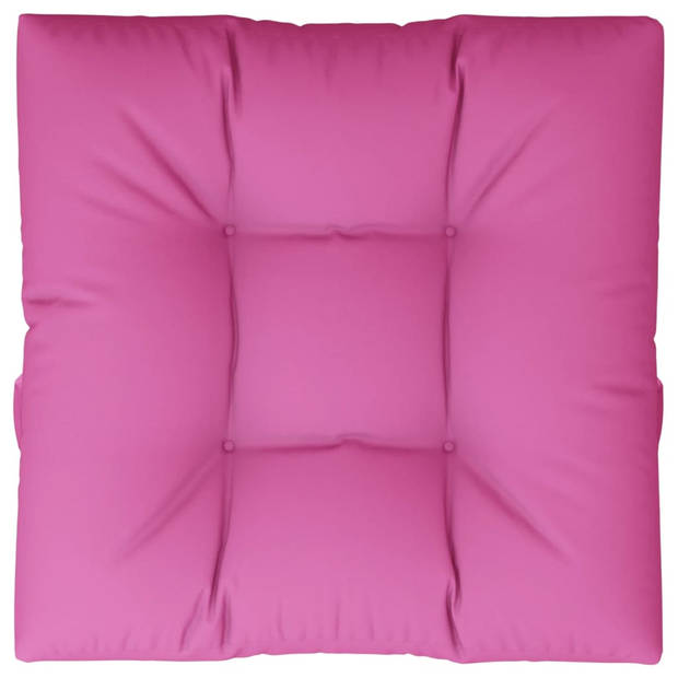 The Living Store Palletkussen - 80 x 80 x 12 cm - Polyester - Roze