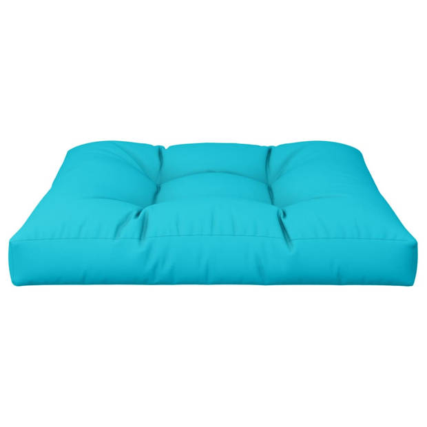 The Living Store Palletkussen - Turquoise - 70x70x12 cm - Duurzame stof - Zachte vulling - Brede toepassing