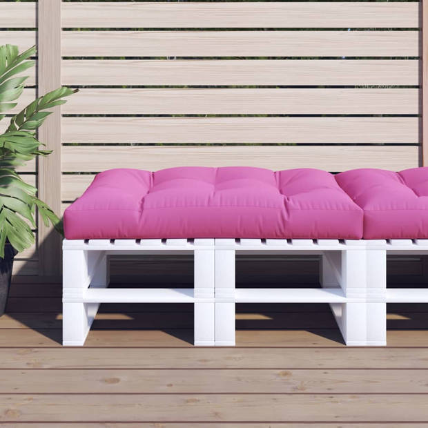 vidaXL Palletkussen 120x80x12 cm stof roze