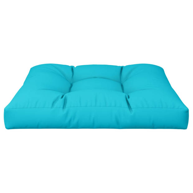 The Living Store Palletkussen - Polyester - 80 x 80 x 12 cm - Turquoise