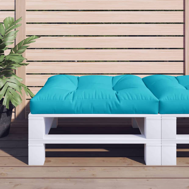 The Living Store Palletkussen - Polyester - 80 x 80 x 12 cm - Turquoise
