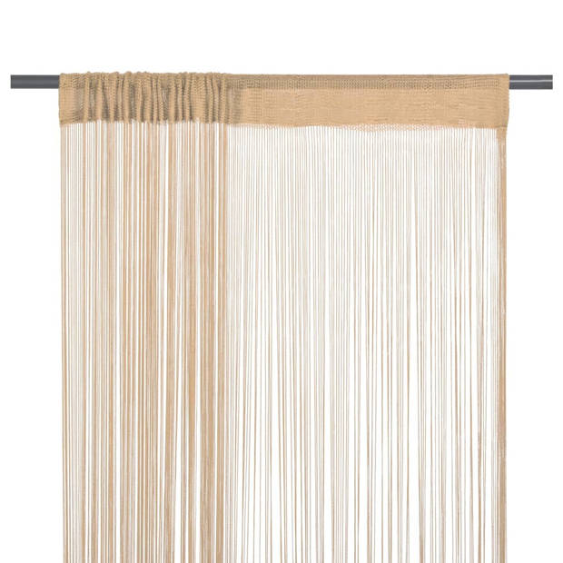 The Living Store Draadgordijnen 100x250 cm beige 2 st - Gordijn