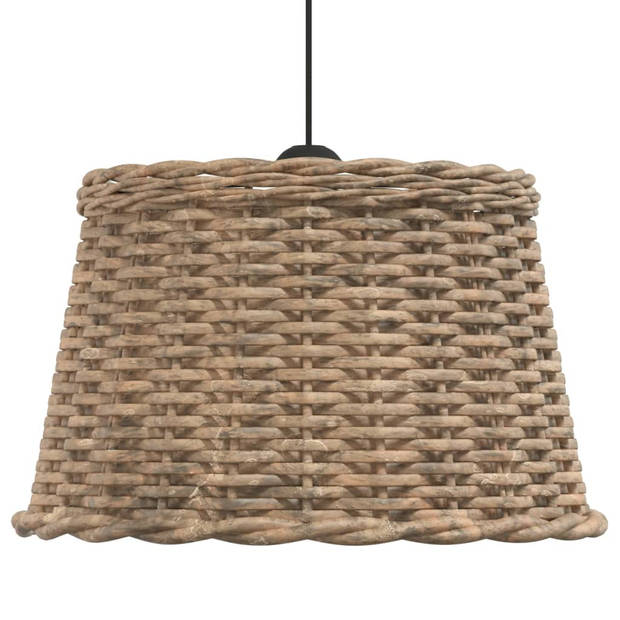 The Living Store Hanglamp Rieten Plafondlamp - 45 x 28 cm - Bruin Wicker/IJzer