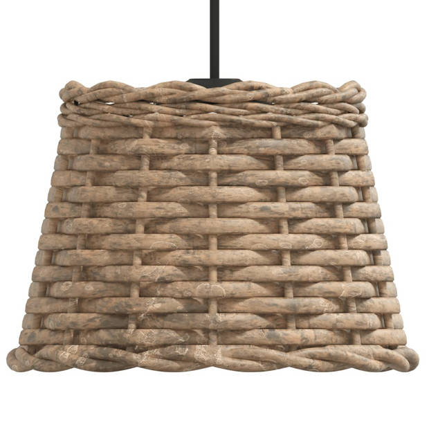 The Living Store Plafondlampenkap - Natuurlijk Riet - 20 x 15 cm - Bruin - Wicker/IJzer