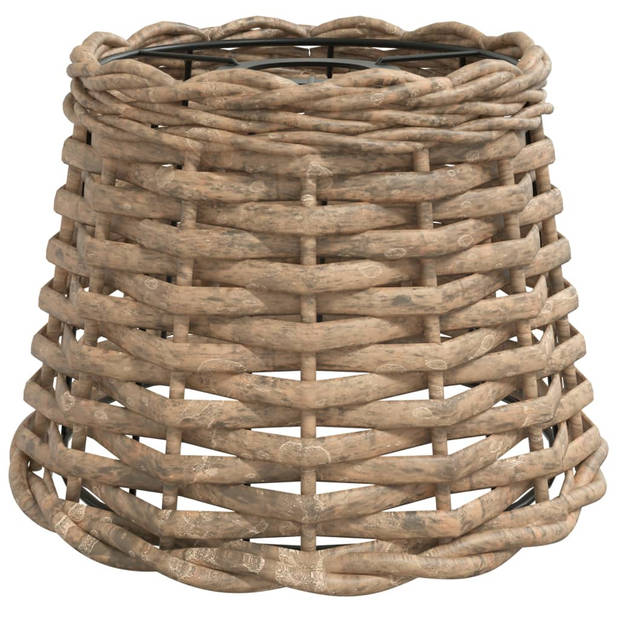 The Living Store Plafondlampenkap - Natuurlijk Riet - 20 x 15 cm - Bruin - Wicker/IJzer