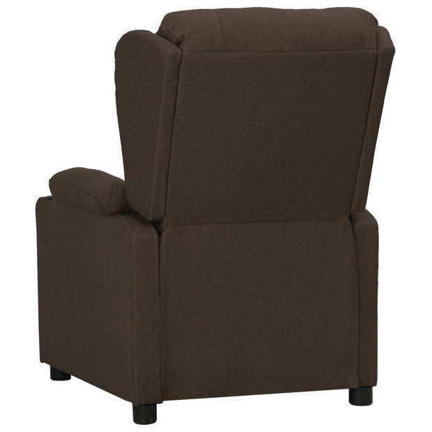 The Living Store Verstelbare Fauteuil - donkerbruin - 72.5 x 96 x 99.5 cm - met bekerhouders