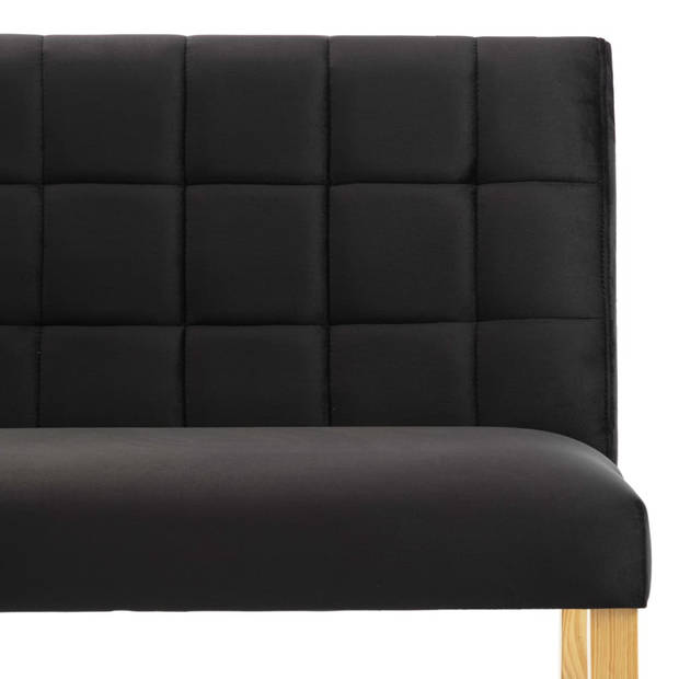 The Living Store Bank Velvet - 140x56x86cm - Zwart