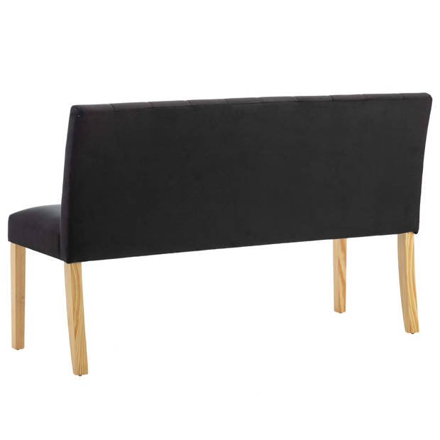 The Living Store Bank Velvet - 140x56x86cm - Zwart