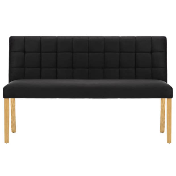 The Living Store Bank Velvet - 140x56x86cm - Zwart