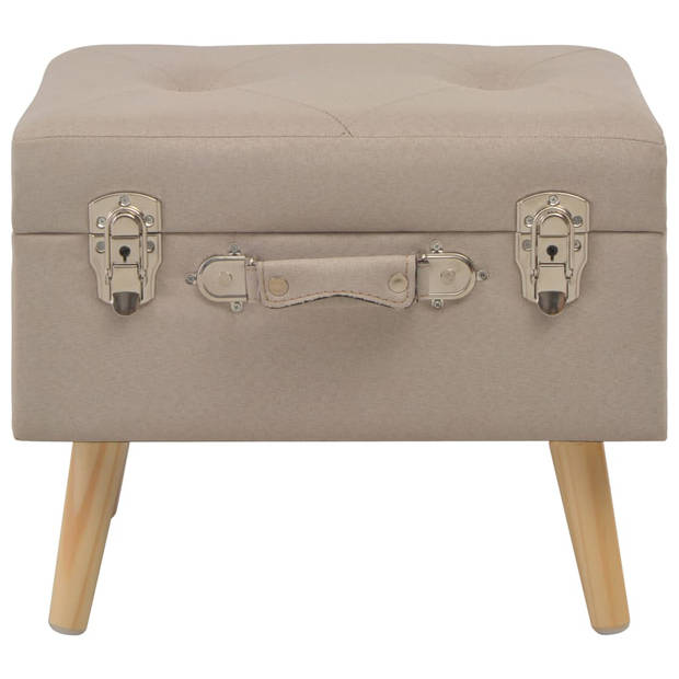 The Living Store Krukkenset - Hockers - 85 x 38 x 47 cm - Polyester - Beige