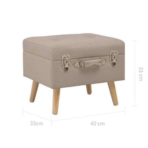 The Living Store Kruk - Kruk - 40x33x33 cm - Beige - Polyester