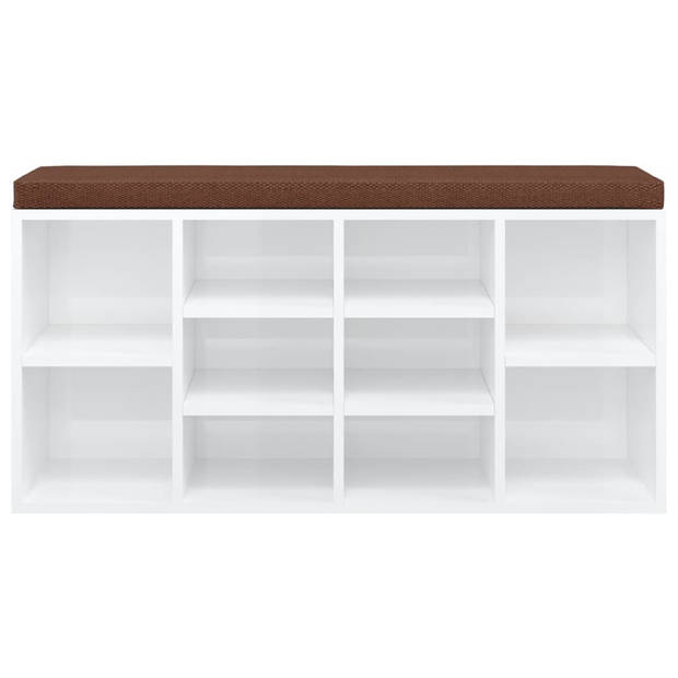 The Living Store Schoenenbank - Hoogglans wit - 103 x 30 x 48 cm (B x D x H)