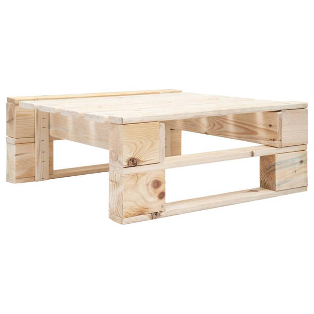 The Living Store Pallet Tuinpoef - Geïmpregneerd Grenenhout - 60 x 60 x 25 cm - Natuurlijke houtkleur