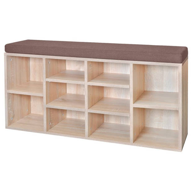 The Living Store Schoenenkast - Eiken - 103 x 30 x 48 cm - 10 vakken