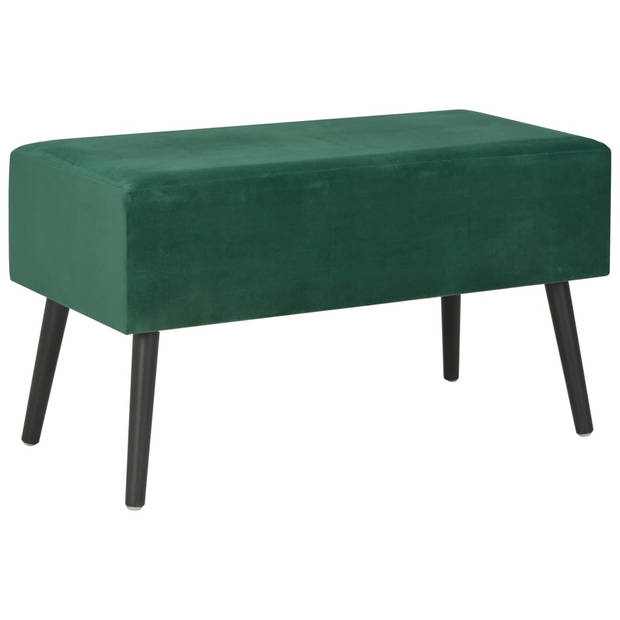 The Living Store Opbergbank Groen Fluweel - 80x40x46cm - 2 lades