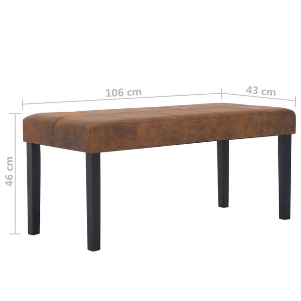 vidaXL Bankje 106 cm kunstsuède bruin