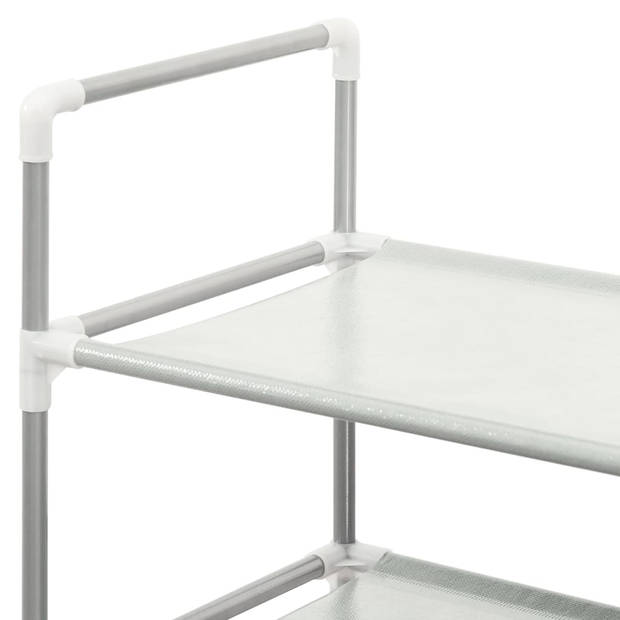 The Living Store Schoenenrek Minimalistisch - Opbergoplossing - 60x29x71 cm - Zilver