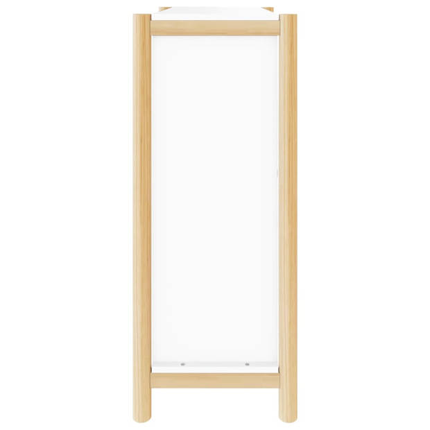 The Living Store Schoenenkast - Wit - 57.5 x 33 x 80 cm - Duurzaam hout - Stabiele houten poot