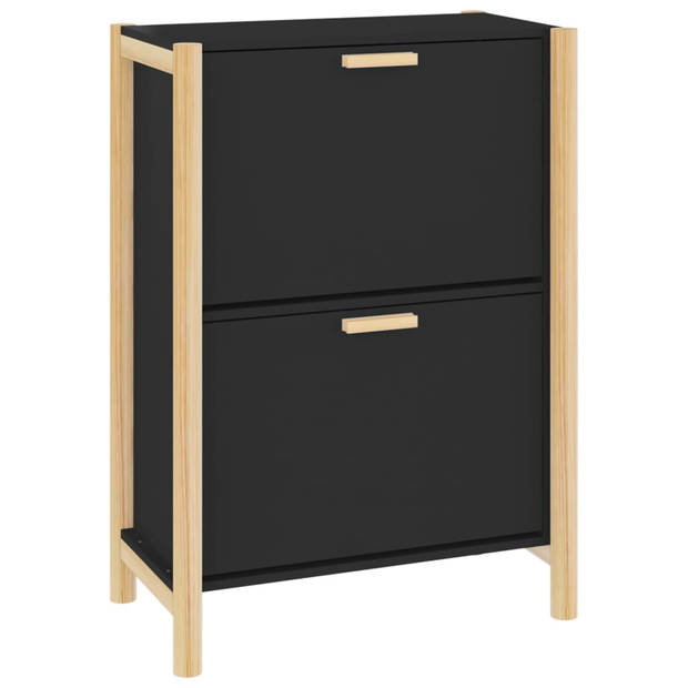 The Living Store Schoenenkast - Elegant - 57.5 x 33 x 80 cm - Zwart