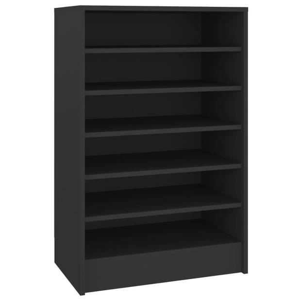 The Living Store Schoenenkast - Spaanplaat - 60 x 35 x 92 cm - Zwart