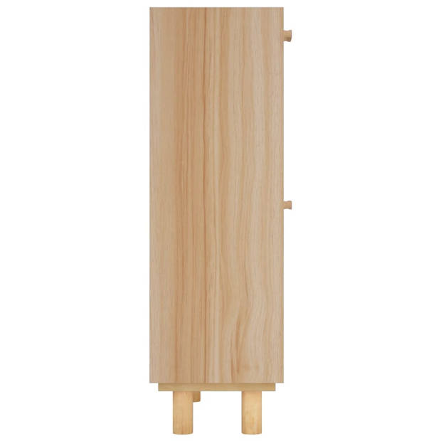 vidaXL Schoenenkast 52x25x80 cm bewerkt hout & natuurlijk rattan bruin