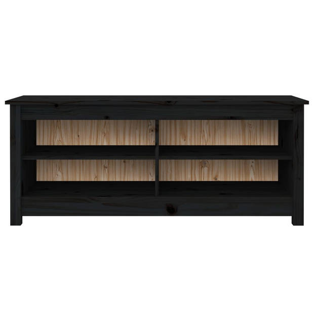 The Living Store Schoenenbank - Grenenhout - 110 x 38 x 45.5 cm - Zwart