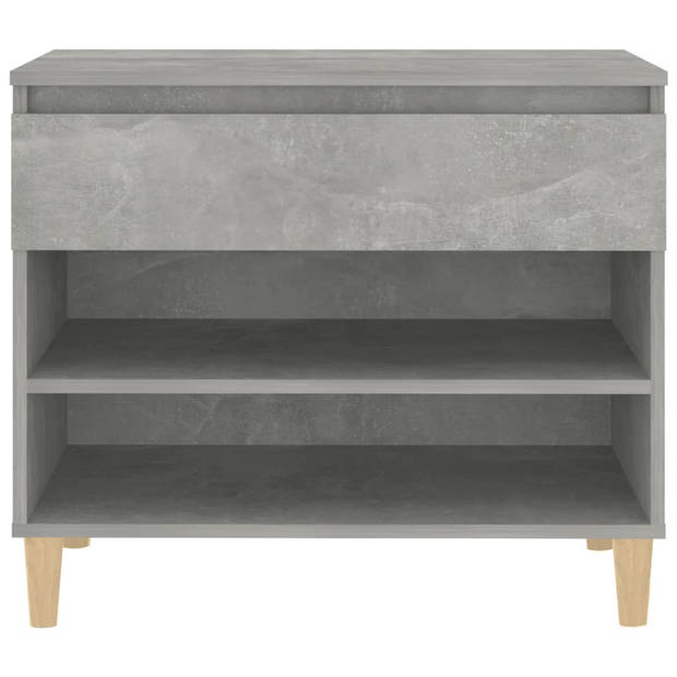 The Living Store Schoenenkast Betongrijs - 70x36x60 cm - Hoge Kwaliteit Hout - 2 Vakken