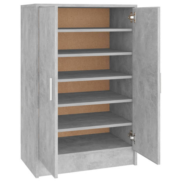 The Living Store Schoenenkast Basic - Betongrijs - 60 x 35 x 92 cm