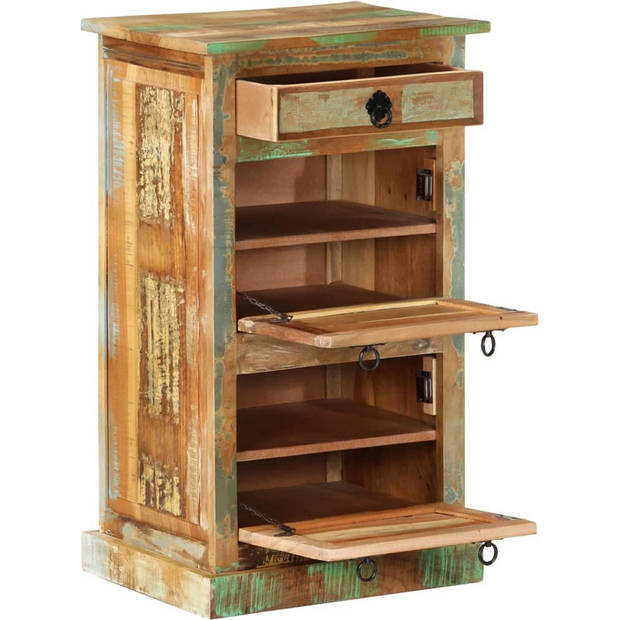 The Living Store Schoenenkast Antieke Stijl - Hout - 50 x 38 x 85 cm - 4 schappen - Meerkleurig