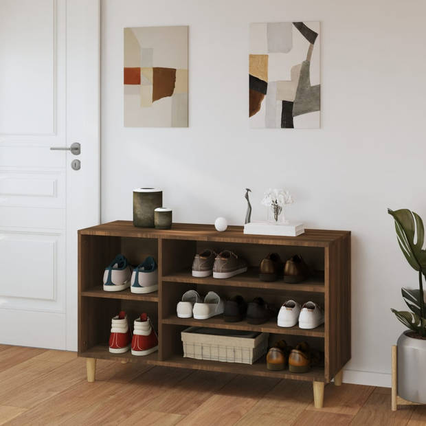 The Living Store Schoenenkast - Bruineiken - 102 x 36 x 60 cm - Stevig materiaal