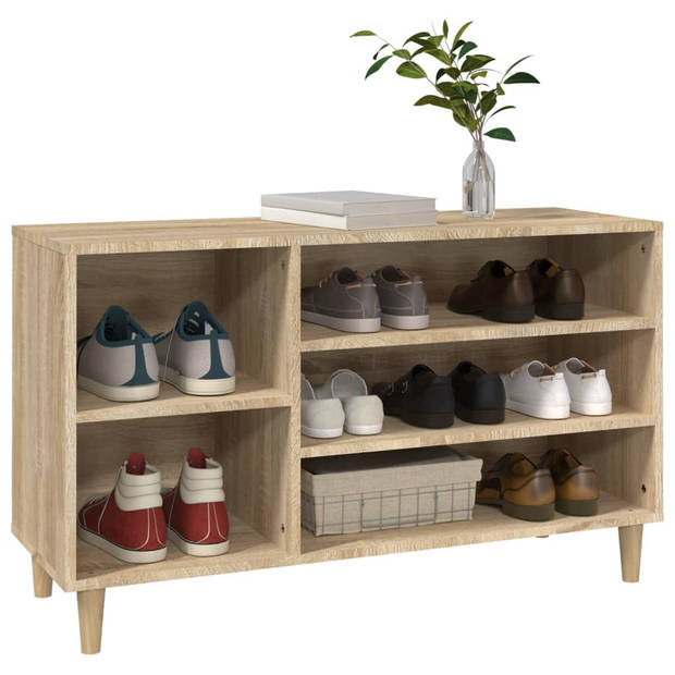 The Living Store Schoenenkast - Sonoma eiken - 102 x 36 x 60 cm - Stabiel materiaal