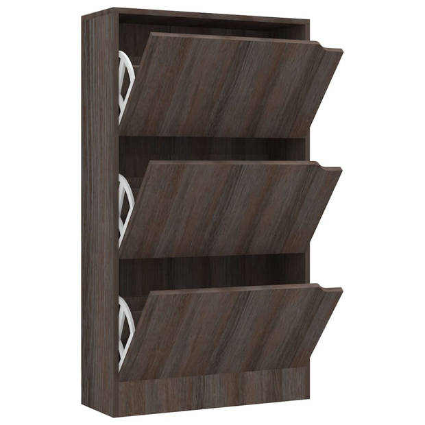 The Living Store Schoenenkast - grijs sonoma eiken - 59 x 24 x 105 cm - duurzaam en stevig