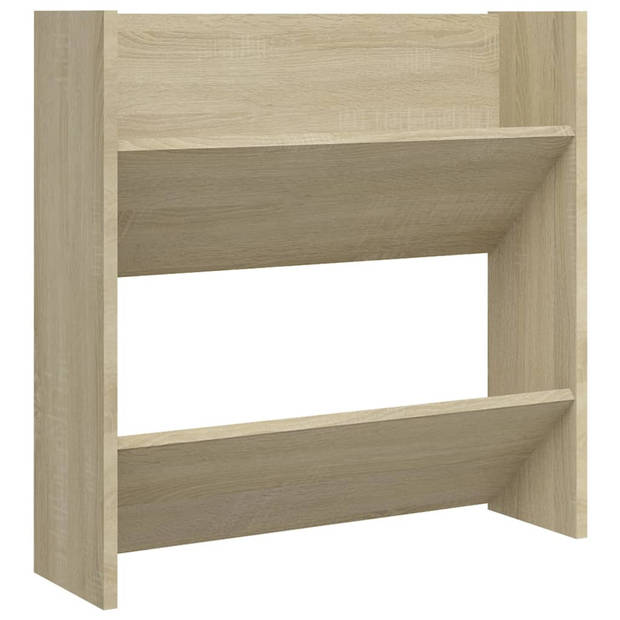 vidaXL Wandschoenenkasten 4 st 60x18x60 cm bewerkt hout sonoma eiken