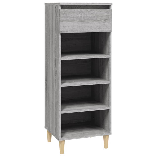 The Living Store Schoenenkast 4 open schappen - 40 x 36 x 105 cm - grijs sonoma eiken