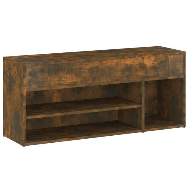 The Living Store Schoenenbank - Gerookt eiken - 105x30x45 cm - Praktisch en trendy