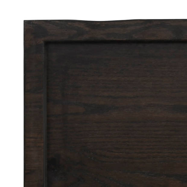 vidaXL Tafelblad natuurlijke rand 160x60x(2-4)cm eikenhout donkerbruin