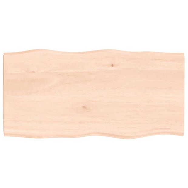 The Living Store Massief Eikenhouten Tafelblad - 80 x 40 x 2 cm - Onbehandeld - Draagvermogen 25.6 kg