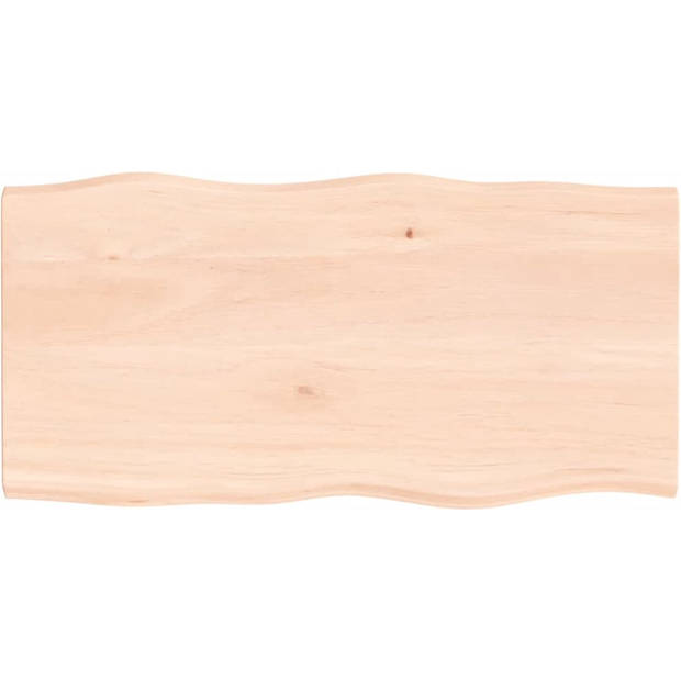 The Living Store Massief Eikenhouten Tafelblad - 80 x 40 x 2 cm - Onbehandeld - Draagvermogen 25.6 kg