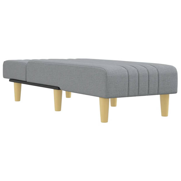 The Living Store verstelbare chaise longue - lichtgrijs - 55x155x33cm - ademend en duurzaam