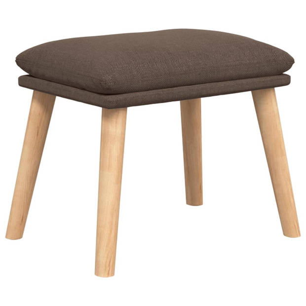 The Living Store Relaxstoel Ergonomisch - Taupe - 70 x 77 x 94 cm - Rubberwood poten