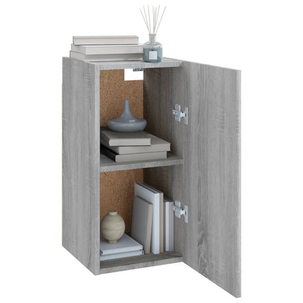 The Living Store TV-meubel - Hangend - Grijs Sonoma Eiken - 30.5 x 30 x 60 cm - Materiaal- Bewerkt hout