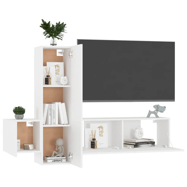 The Living Store Tv-meubel - Trendy - Televisiekast - Afmetingen- 100 x 30 x 30 cm - Kleur- Wit