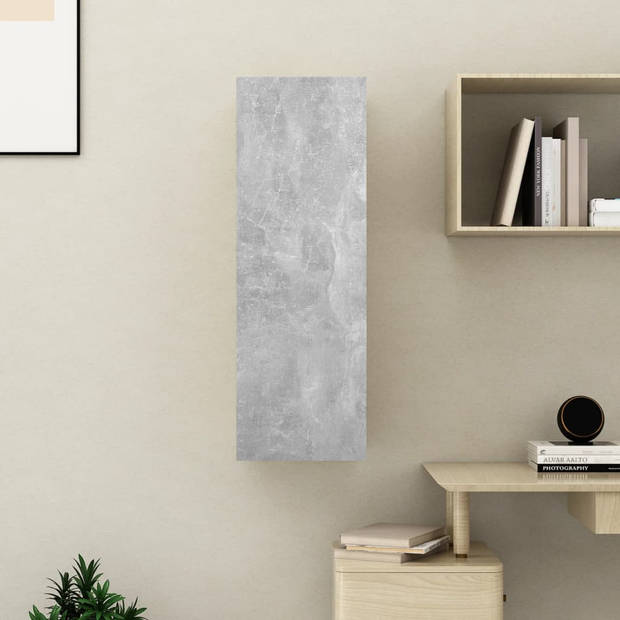 The Living Store Wandkast Betongrijs - 30.5 x 30 x 90 cm - Stevig en praktisch design