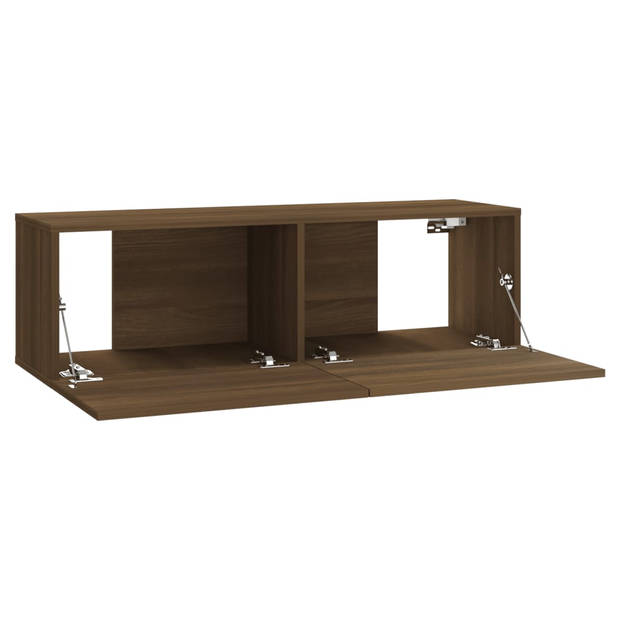 The Living Store Televisiewandmeubelen Bruineiken - TV-meubelset 4x (S) - 1x (L) - 30.5 x 30 x 30 cm (S) - 100 x 30 x