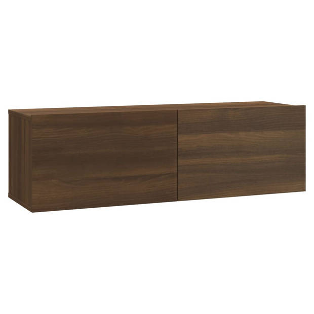 The Living Store Televisiewandmeubelen Bruineiken - TV-meubelset 4x (S) - 1x (L) - 30.5 x 30 x 30 cm (S) - 100 x 30 x