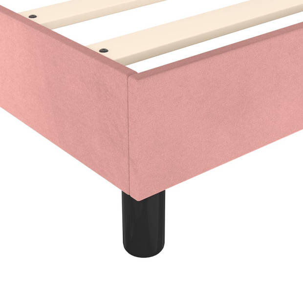 vidaXL Boxspring met matras fluweel roze 80x200 cm