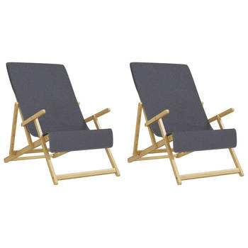 Blokker The Living Store Strandhanddoeken - Zacht - Anti-slip - Antraciet - 60 x 135 cm - Set van 2 aanbieding