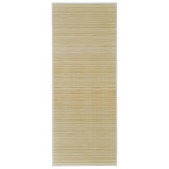 The Living Store Bamboe Mat - Modern - Tapijt - Afmetingen- 80x300 cm - Ken- PVC anti-slip