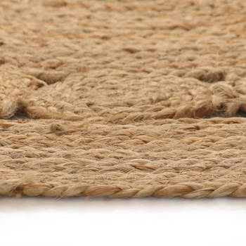 The Living Store naturel gevlochten jute tapijt - rond 90 cm - handgemaakt